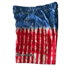 Budweiser Red White And Blue  Tie-Dye Board Shorts 
Sz 38